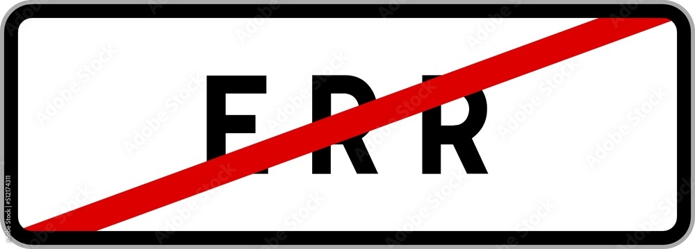 Φωτογραφία Panneau sortie ville agglomération Err / Town exit sign Err