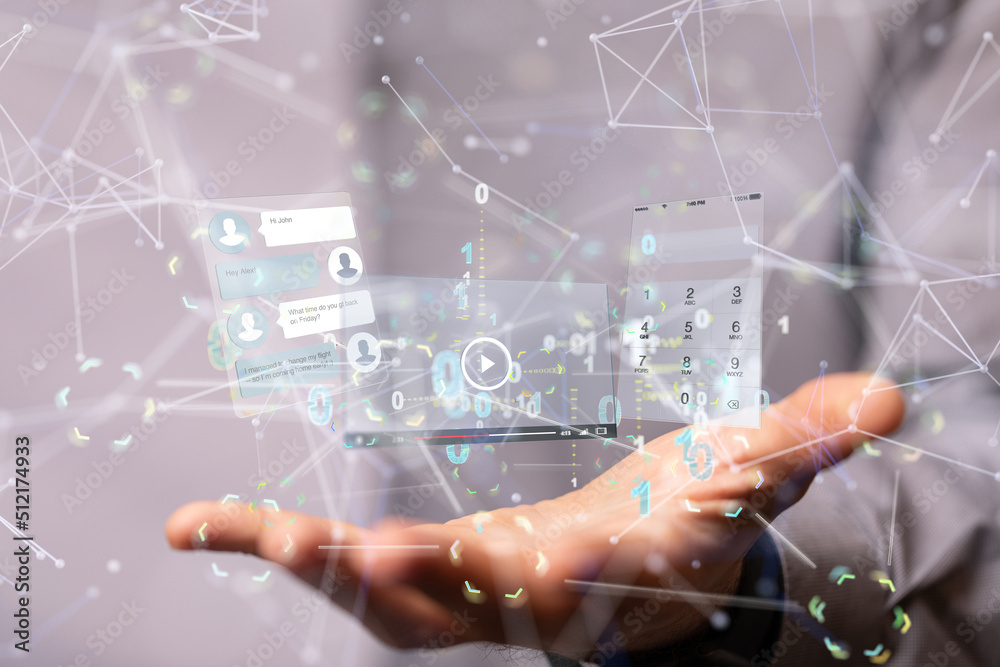 Interface web application in hand Interface web application in hand