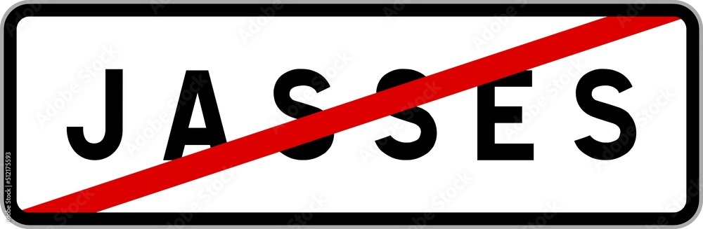 Panneau sortie ville agglomération Jasses / Town exit sign Jasses Panneau sortie ville agglomération Jasses / Town exit sign Jasses