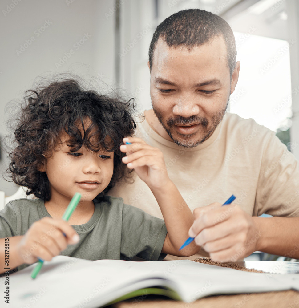 Your drawing is almost as good as mine, dad. Shot of a man helping his son with his homework. Your drawing is almost as good as mine, dad. Shot of a man helping his son with his homework.