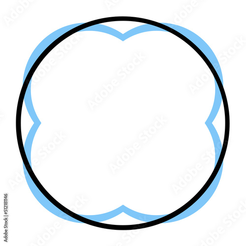 pastel circle line frame 