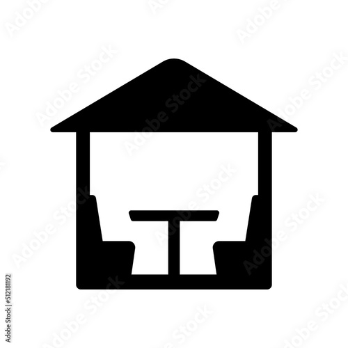 Gazebo icon. Black silhouette. Front side view. Vector simple flat graphic illustration. Isolated object on a white background. Isolate.