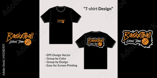Basketball school team streetwear theme design for premium t-shirt vector clothing merchandise