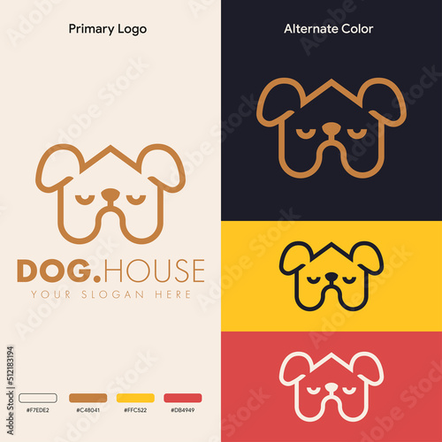 simple dog house logo design