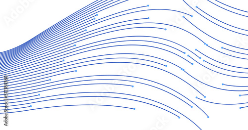 Digital technology with particles background. geometric and connecting dots and lines, dynamic shapes composition vector illustration