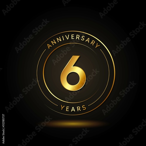 6 Years Anniversary Celebration Vector Template Design Illustration
