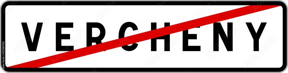 Panneau sortie ville agglomération Vercheny / Town exit sign Vercheny