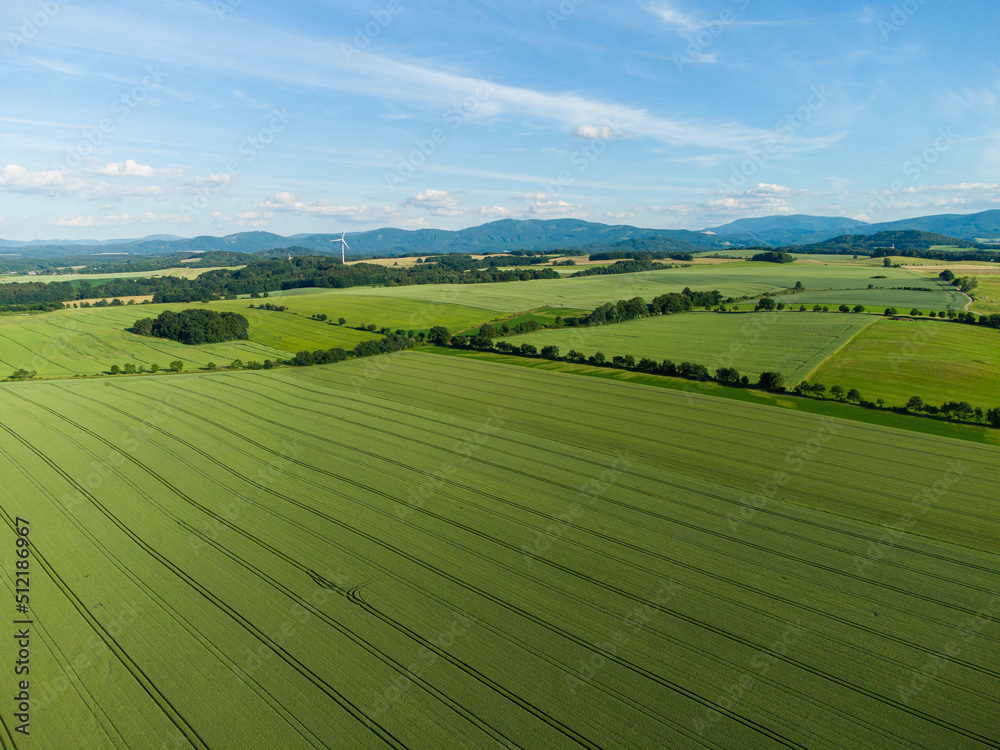 Fields in countrysides from drone Fields in countrysides from drone