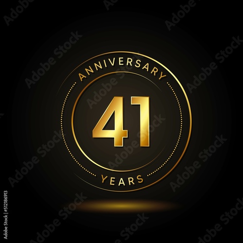 41 Years Anniversary Celebration Vector Template Design Illustration