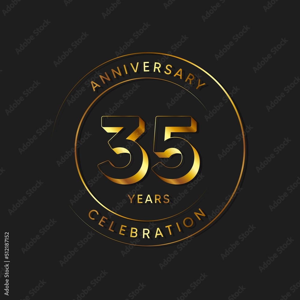Fototapeta premium 35 Years Anniversary Celebration, Logo, Vector Design Illustration Template
