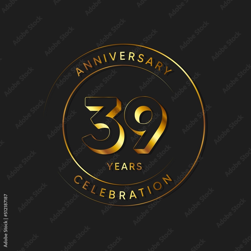 39 Years Anniversary Celebration, Logo, Vector Design Illustration Template 39 Years Anniversary Celebration, Logo, Vector Design Illustration Template