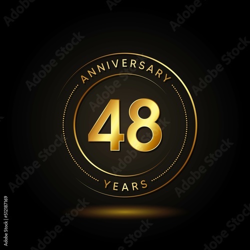 48 Years Anniversary Celebration Vector Template Design Illustration