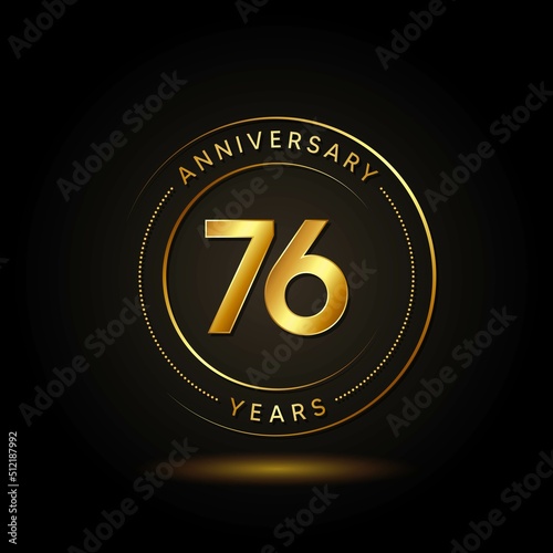 76 Years Anniversary Celebration Vector Template Design Illustration