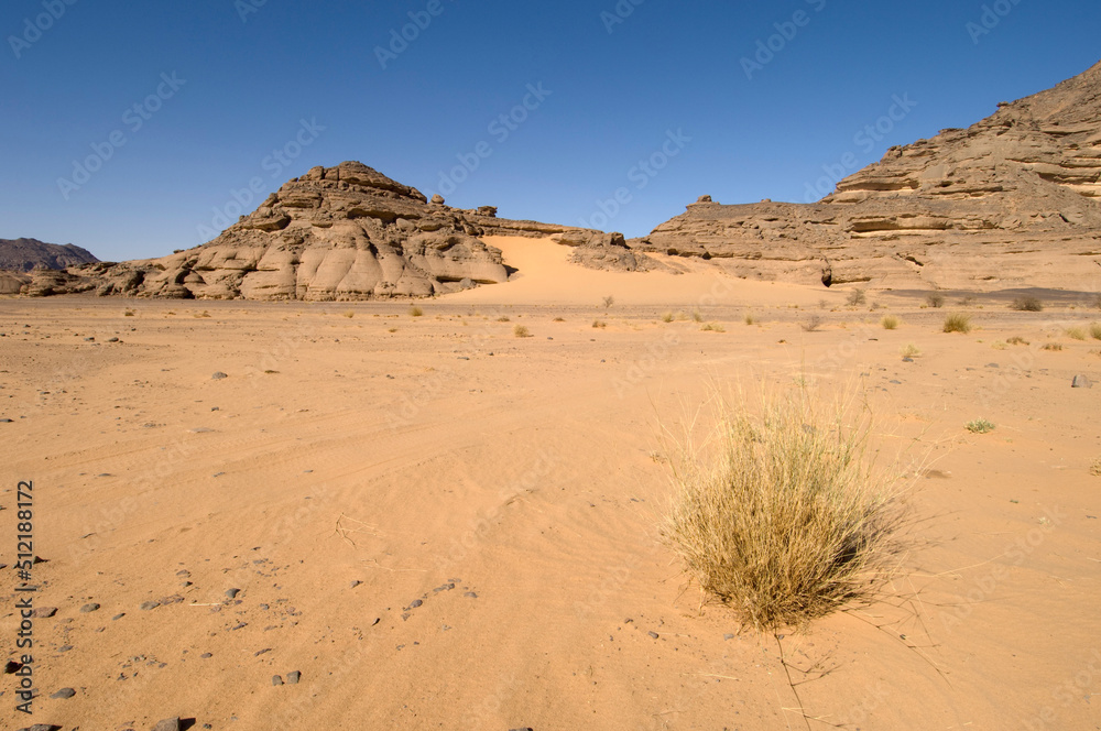 Sand dunes in a desert, Tadrart Acacus, Fezzan, Libya Sand dunes in a desert, Tadrart Acacus, Fezzan, Libya