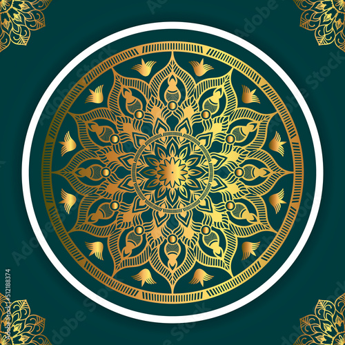 Circle Pattern Creative Luxury Ornamental Mandala, Flower Mandala with gradient color with unique Background Design in gold color vector