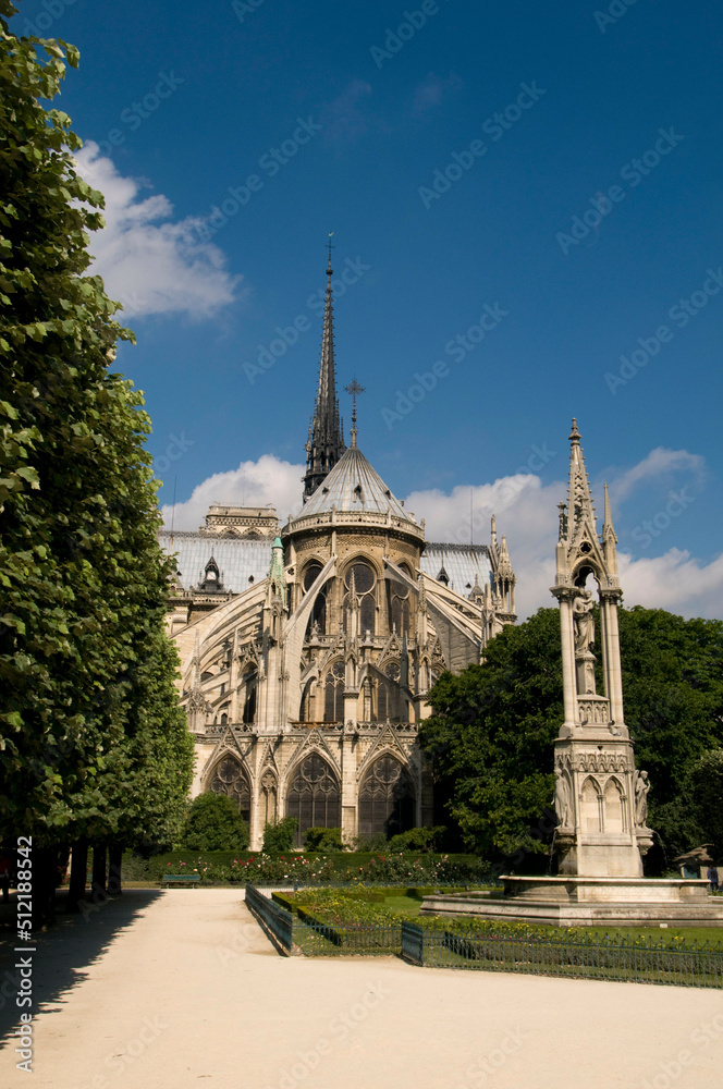 Facade of a cathedral, Notre Dame, Paris, Ile-de-France, France Facade of a cathedral, Notre Dame, Paris, Ile-de-France, France
