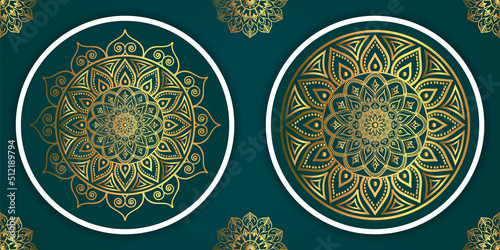 Circle Pattern Creative Luxury Ornamental Mandala, Flower Mandala with gradient color with unique Background Design in gold color vector