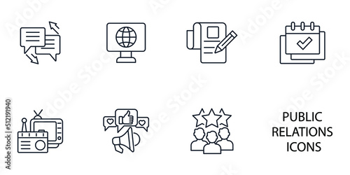 pr - chart with keywords icons set . pr - chart with keywords pack symbol vector elements for infographic web