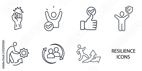 resilience icons  symbol vector elements for infographic web