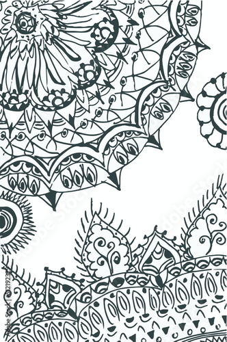 mandala vector bicolor white and black illustration, wallpaper, card and background