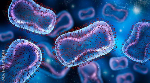 Medical illustration of Monkeypox virus - 3D illustration photo