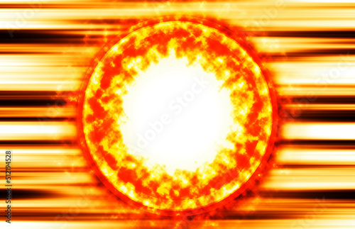 Fotografie Burning sun protuberance coronas illustration background