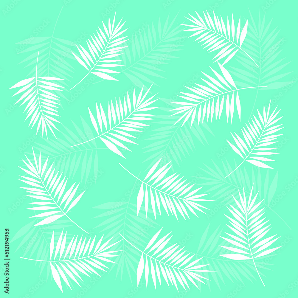 Vector Palm leaf seamless pattern illustration. Tropical leaves of palm tree. Seamless pattern. Palm leaves illustration pattern with tropical jungle plant. Seamless wallpaper. Green colors background Vector Palm leaf seamless pattern illustration. Tropical leaves of palm tree. Seamless pattern. Palm leaves illustration pattern with tropical jungle plant. Seamless wallpaper. Green colors background