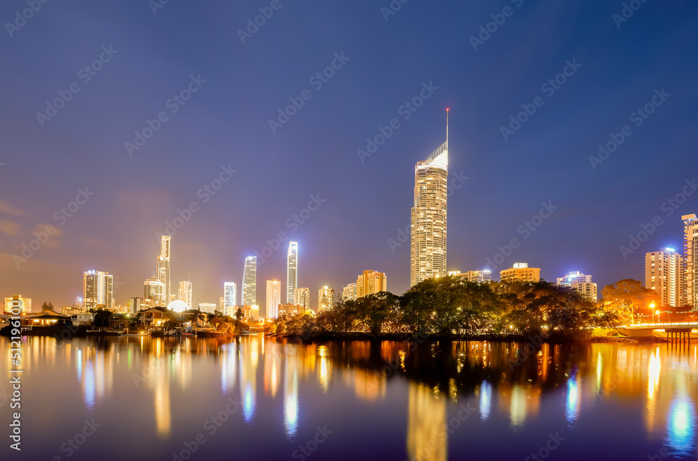 Surfers Paradise lit up at nihgt Surfers Paradise lit up at nihgt