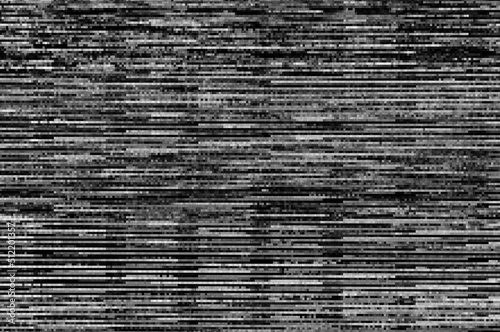 Pixel pattern of a digital glitch / Abstract black and white pixel pattern background of a digital glitch.