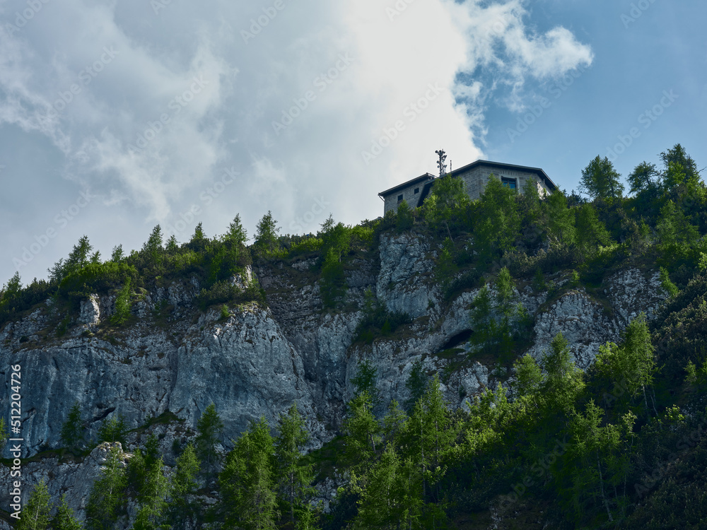 The Kehlsteinhaus (Eagle's Nest) is a Nazi-constructed building erected a top the summit of the Kehlstein, a rocky outcrop that rises above Obersalzberg near the town of Berchtesgaden