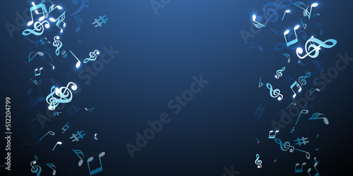 Music notes cartoon vector pattern. Symphony