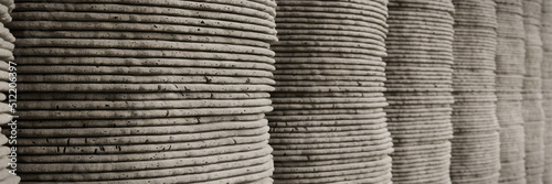 Obraz na płótnie 3D printed concrete organic shaped wall, architectural background banner w salonie