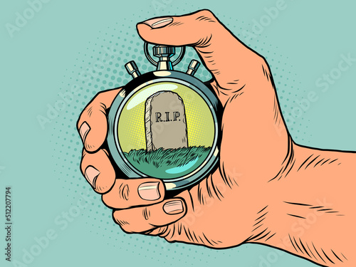 death plate death end of life sports stopwatch, speed meter. Time clock arrows are an accurate instrument. Run