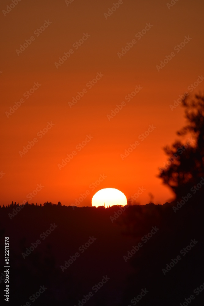 Beautiful summer sunset village in Corfu, Greece Beautiful summer sunset village in Corfu, Greece