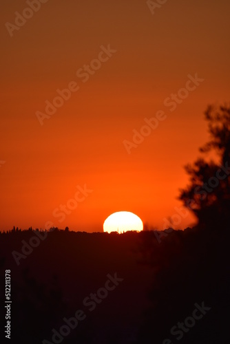 Beautiful summer sunset village in Corfu, Greece