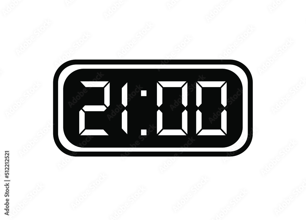 Timer 21 hours icon. 21 hours digital timer in background white. Timer 21 hours icon. 21 hours digital timer in background white.