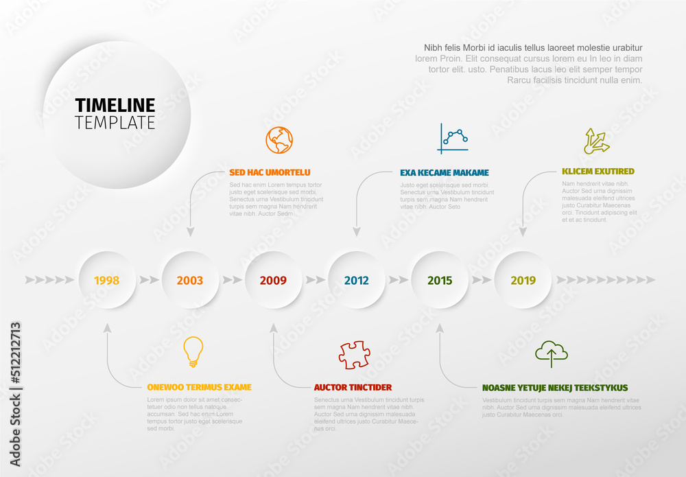 Infographic Timeline Layout with Horizontal Time Line Stock Template ...