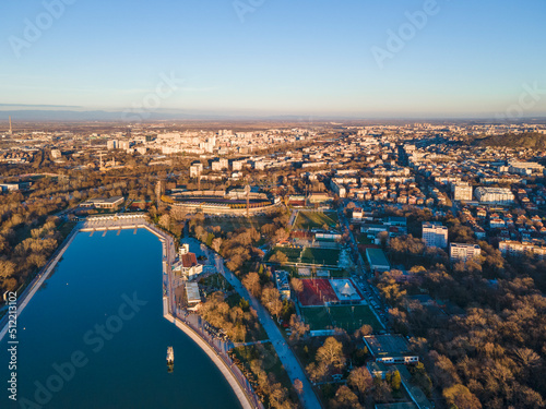 Aerial view of Rowing Venue in city of Plovdiv, Bulgaria © Stoyan Haytov