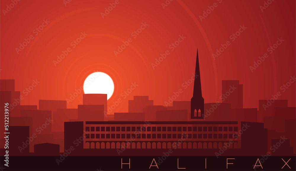 Halifax UK Low Sun Skyline Scene