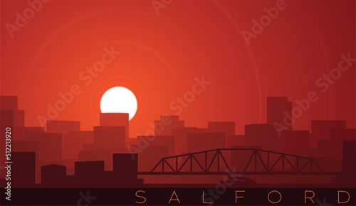 Salford Low Sun Skyline Scene