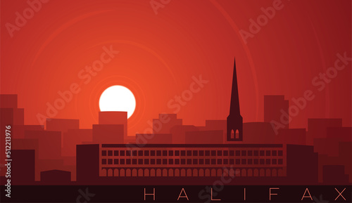 Halifax UK Low Sun Skyline Scene photo