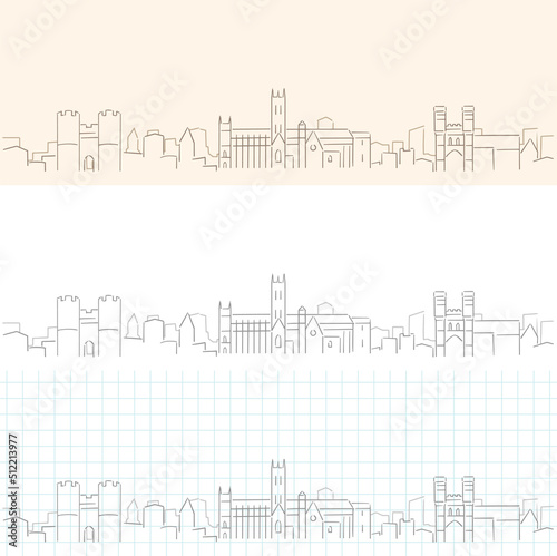 Canterbury Hand Drawn Profile Skyline