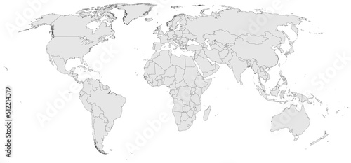 Socialpolitical World Map / Ai Illustrator vector / All contries editable photo