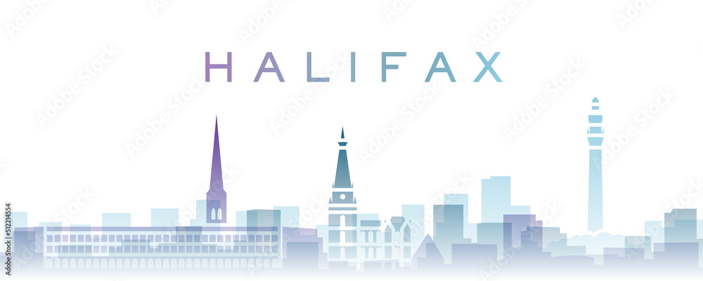 Halifax UK Transparent Layers Gradient Landmarks Skyline