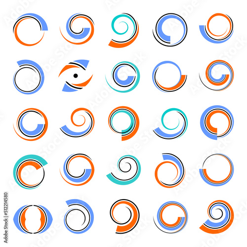 Spiral circular design elem...