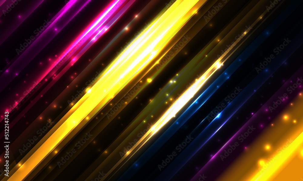 Striped abstract background with diagonal multi coloured lines and sparks. Striped abstract vector background with diagonal multi coloured lines. Multicolor striped abstract elegant background.