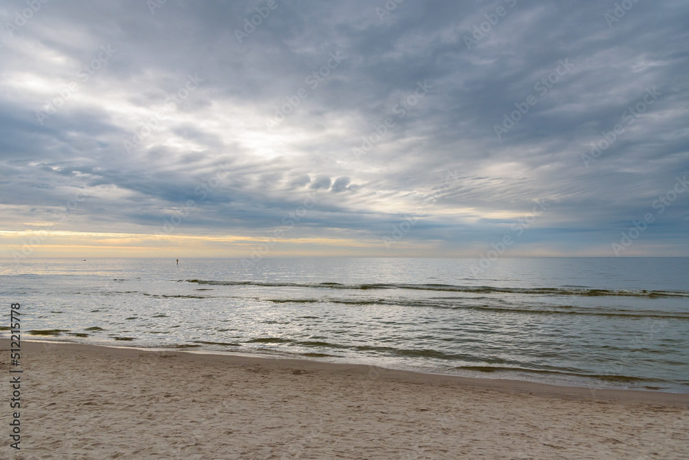 Coast of Baltic sea in Leba as summer background