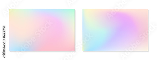 Vector set of mesh gradient backgrounds in soft pastel colors.Copy space for text.Abstract fluid illustrations in y2k aesthetic.Modern templates for banners,branding design,social media,covers.