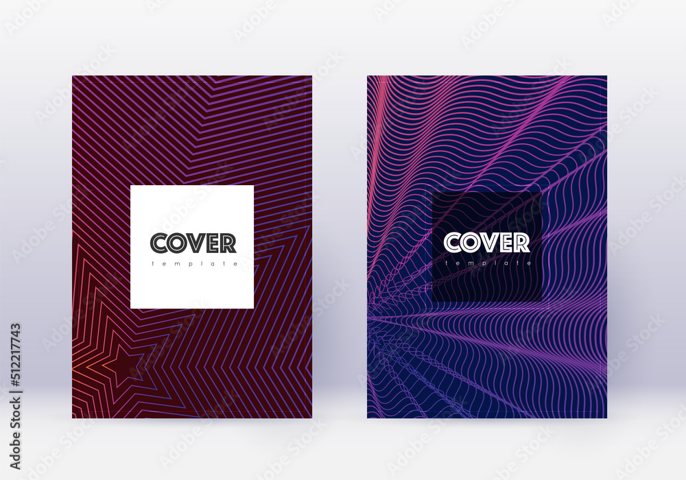 Hipster cover design template set. Violet abstract Hipster cover design template set. Violet abstract