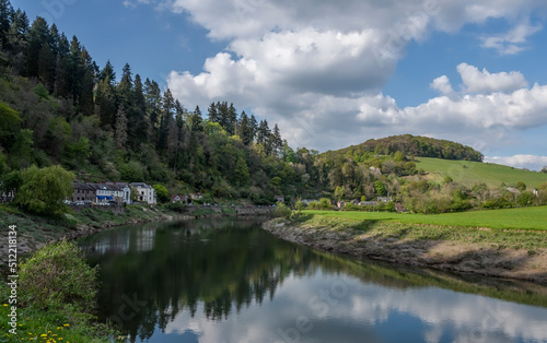 River Wye in Tintern in Wales - natural border between Wales and England